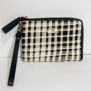 Spartina 449 Tassel Plaid WristletLinen Leather Daufuskie Ireland NWOT